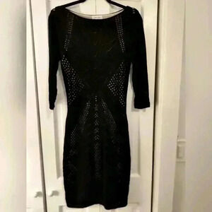 Calvin Klein black knit dress with cutouts | size Small